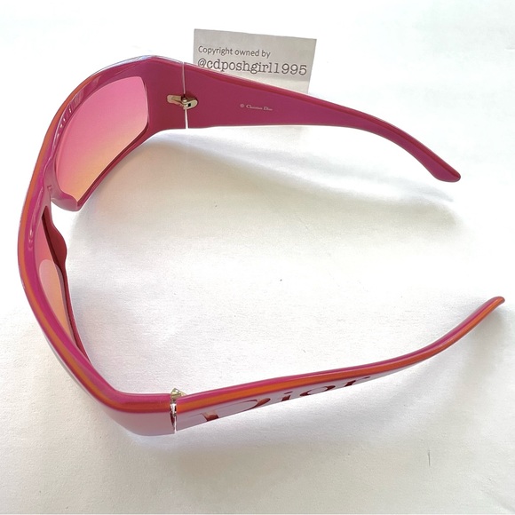 Vintage John Galliano for Christian Dior Your Dior 1 Pink Orange Logo Sunglasses - Picture 12 of 16